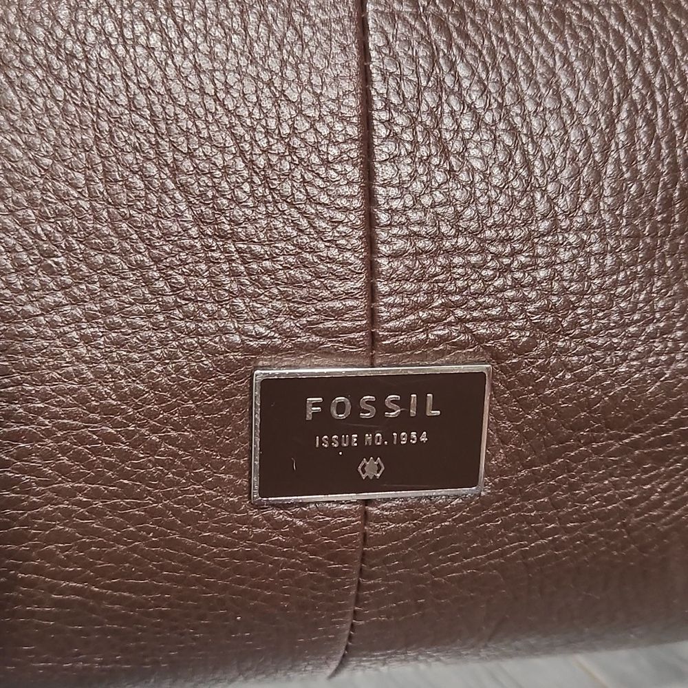 Vintage Espresso Fossil Dawson Pebbles Leather Satchel Bag - Picture 4 of 10